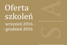 Fragment okładki oferty szkoleń KSAP z tytułem: Oferta szkoleń wrzesień-grudzień 2016