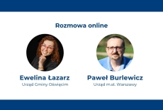zdjęcia gości oraz podstawowe informacje o webinarze - tytuł i nazwiska gości