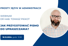 zdjęcie prowadzącego oraz podstawowe informacje o webinarze - tytuł, godzina, nazwisko prowadzącego