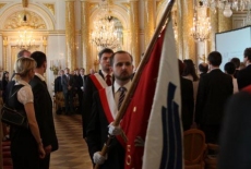 fot. Sebastian Szulfer/KSAP Poczet Sztandarowy wychodzi z sali