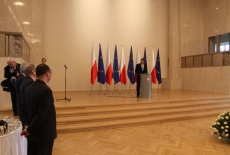 fot. Sebastian Szulfer/KSAP Sławomir Brudziński stoi przy mównicy i przemawia