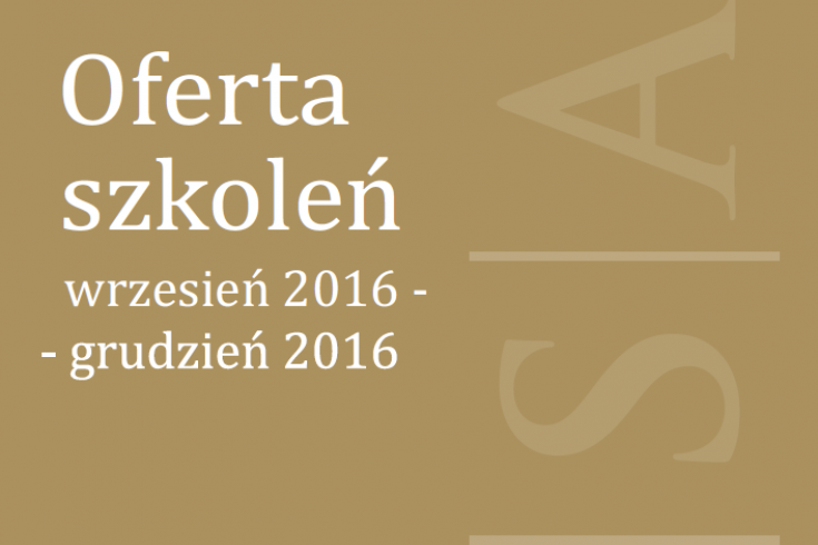 Fragment okładki oferty szkoleń KSAP z tytułem: Oferta szkoleń wrzesień-grudzień 2016