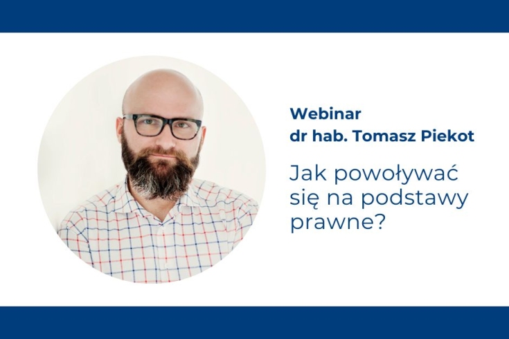 zdjęcie prowadzącego oraz podstawowe informacje o webinarze - tytuł, godzina, nazwisko prowadzącego
