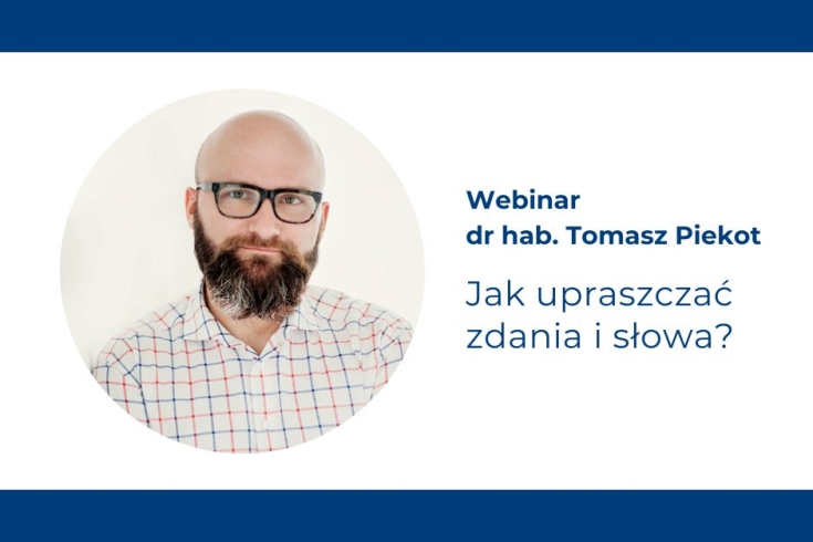 zdjęcie prowadzącego oraz podstawowe informacje o webinarze - tytuł, godzina, nazwisko prowadzącego